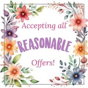 Floral 'Accepting All Reasonable Offers' Graphic Print